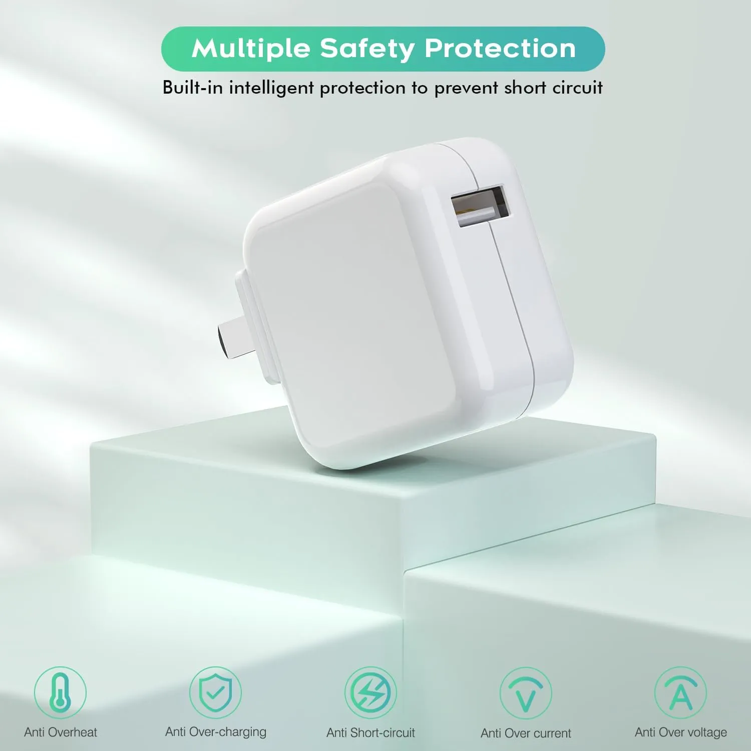 10 Feet Charger for iPad iPhone,2Pack Foldable Portable Travel Plug,Fast Charging Cube 12W Foldable Block with 2Pack 10FT Long USB to Lightning Cable,Fast Charging for iPhone, iPad/Mini/Air,AirPods