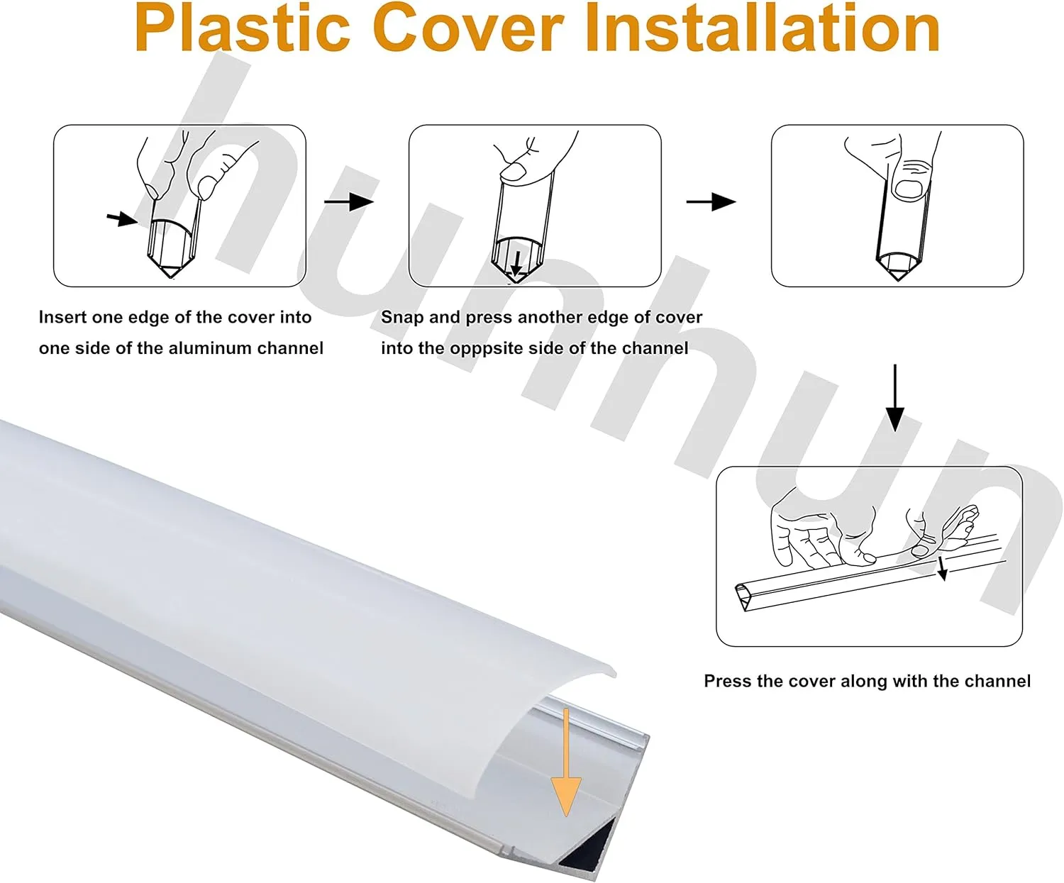 10-Pack 6.6ft/ 2Meter V Shape LED Aluminum Channel System with Milky Cover, End Caps and Mounting Clips, Aluminum Profile for LED Strip Light Installations, Very Easy Installation