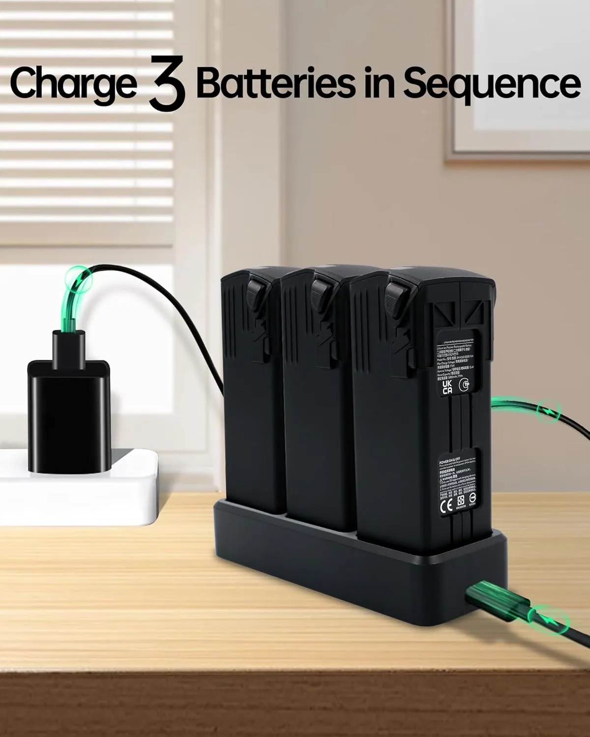 100W Mavic 3 Series Battery Charging Hub, Compatibility: DJI Mavic 3/Pro/Classic/Cine/Pro Cine/Enterprise/Thermal Drone, 100W USB-C Power Adapter, 65W Portable Charger, Car Charger Accessories