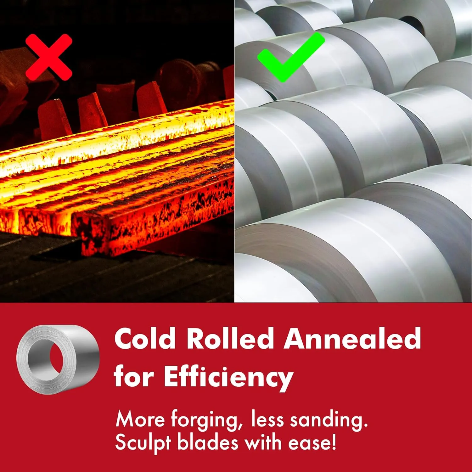 1095 High Carbon Knife Making & Forging Steel - Cold Rolled Annealed Steel for Knife Making Supplies - USA-Milled Excellence for Pros & Hobbyists - 12"x1.5"x.187-4 Pack