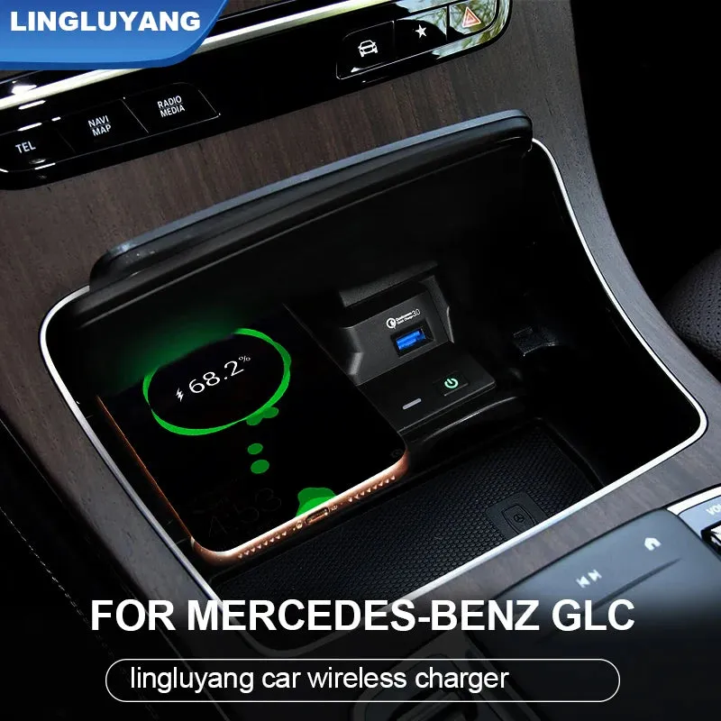 10W Wireless Car Charger for Mercedes Benz C-Class & GLC 43/63 AMG
