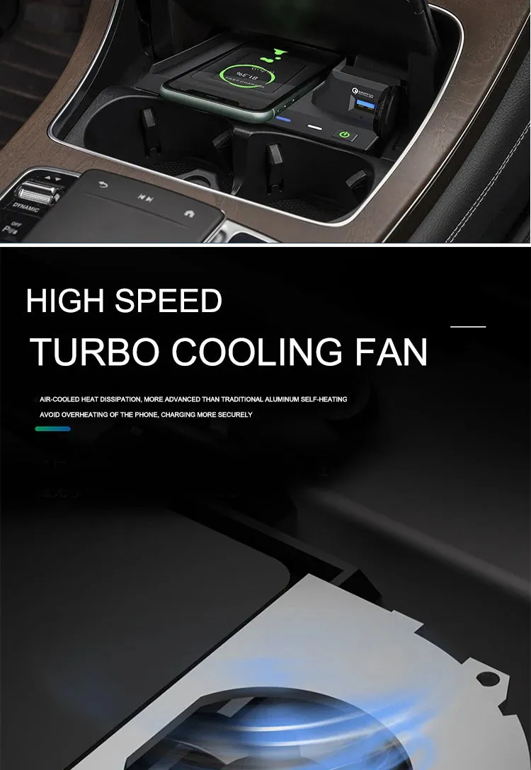 10W Wireless Car Charger for Mercedes Benz C-Class & GLC 43/63 AMG