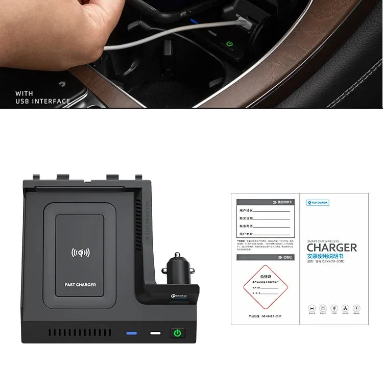 10W Wireless Car Charger for Mercedes Benz C-Class & GLC 43/63 AMG