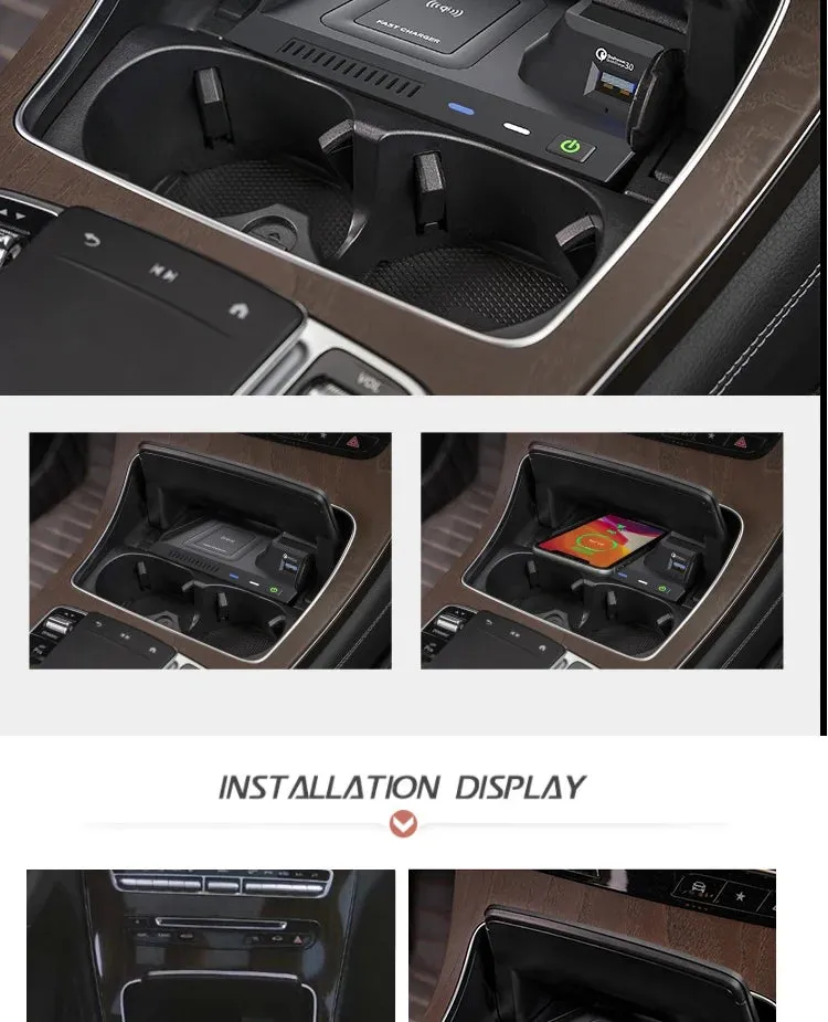 10W Wireless Car Charger for Mercedes Benz C-Class & GLC 43/63 AMG