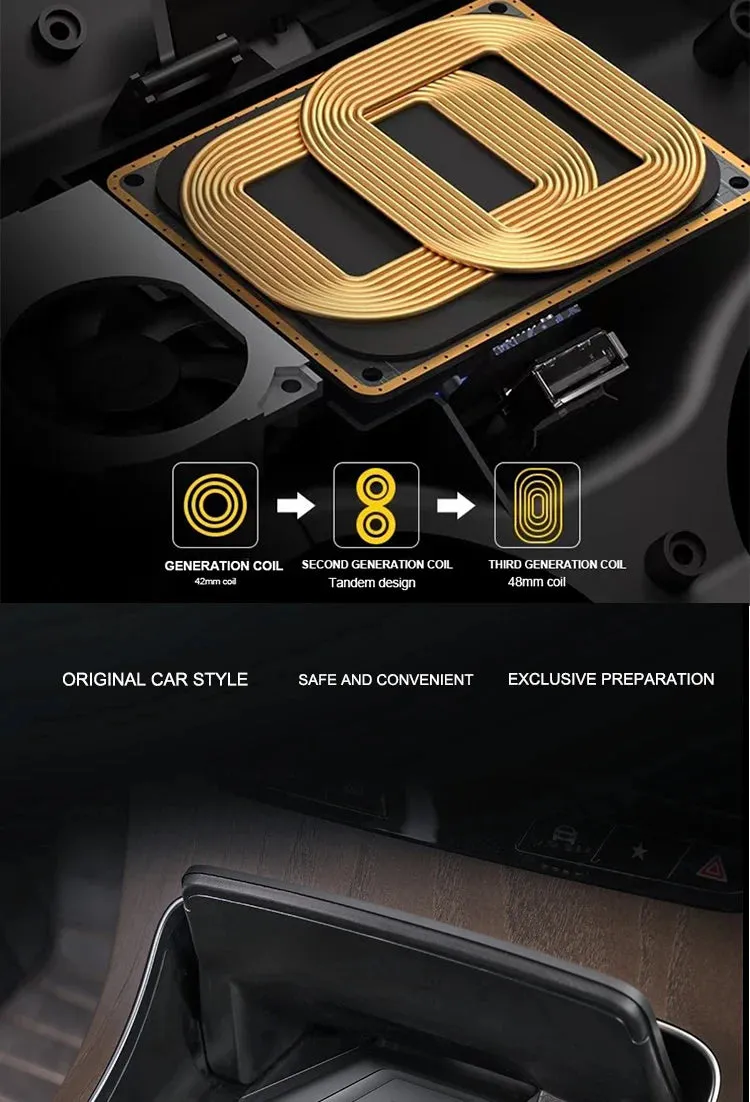 10W Wireless Car Charger for Mercedes Benz C-Class & GLC 43/63 AMG