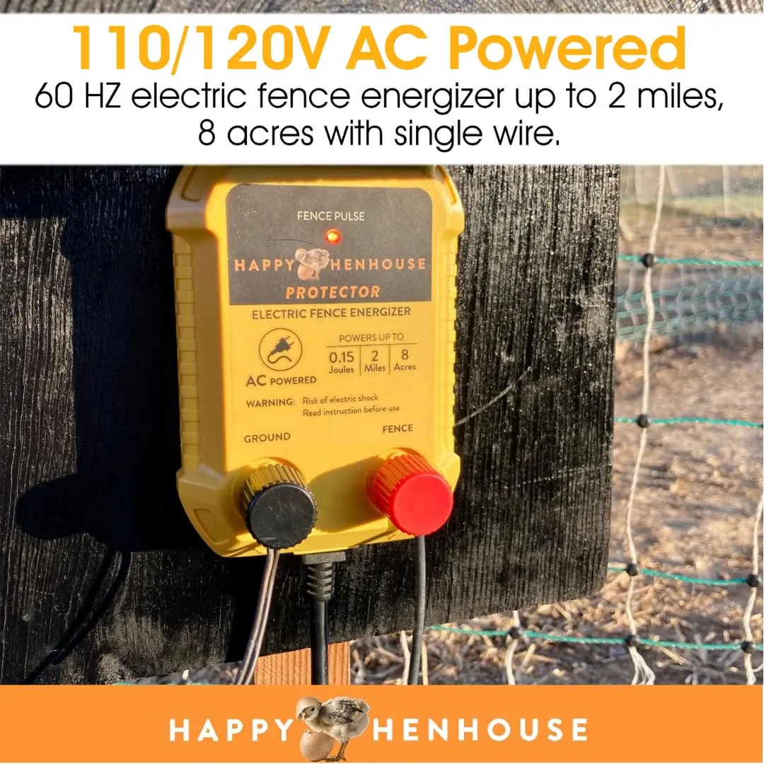 110V AC Electric Fence Charger – Powerful Plug-in Fence Energizer for Poultry, Livestock, and Garden Protection – Compatible with Electric Fence Wire & Netting