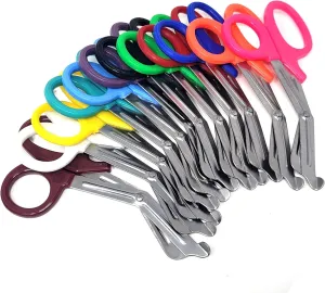 12/Pack Assorted Rainbow Colors Trauma Paramedic Shears Scissors 7.5" Made of Premium Quality Stainless Steel - For EMT, Nurses, Crafting, Tailoring, Doctors, Firefighter   more