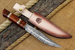 13 Inch Elite Damascus Hunting Skinner - 8 inch Fixed Blade with 5 inch handle for Hunting, Camping & Self-Defense