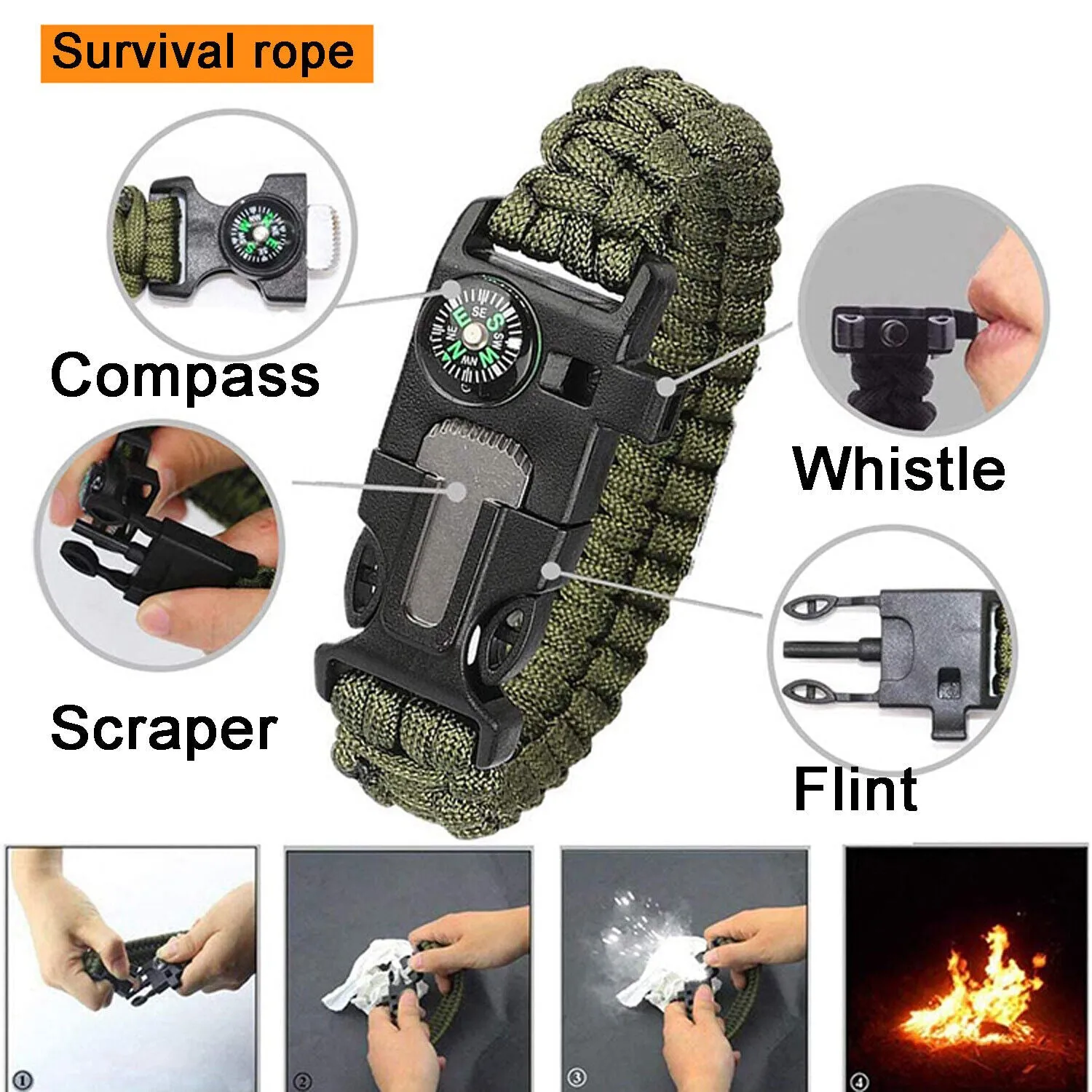 14in1 Outdoor Emergency Survival Gear Kit Camping Hiking