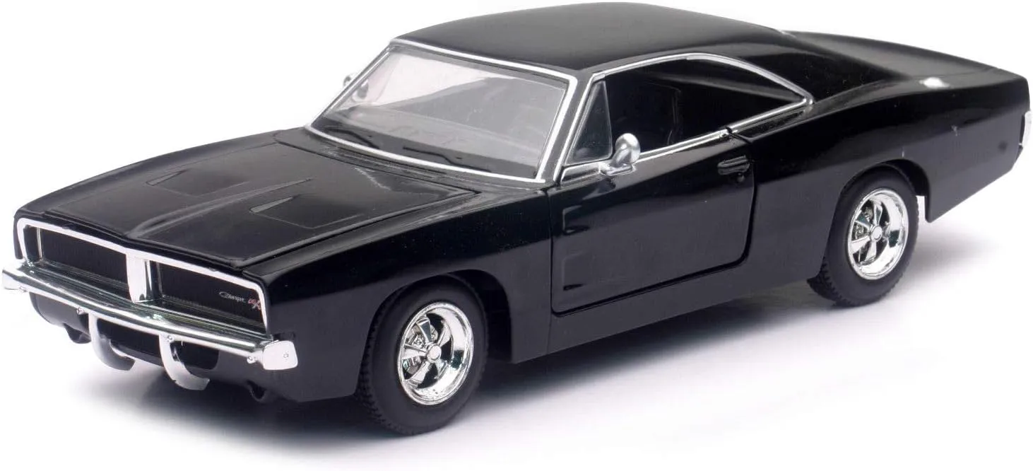 1969 Dodge Charger R/T Black 1/25 Diecast Model Car by New Ray 71893 B