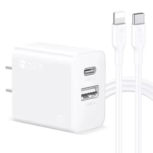 1HORA GAR163B 20W Charger Dual U C（US) Black  Lighting Cable
