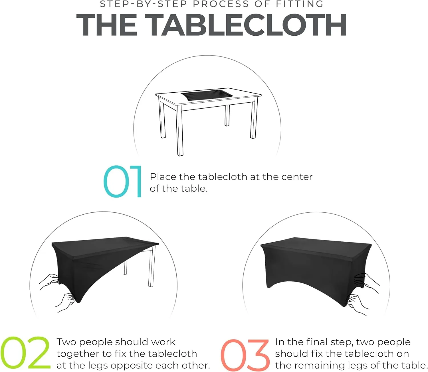 1PCS Fitted Tablecloth Black Table Clothes for 8 Foot Rectangle Table Bed Table Cover, Stretch Wrinkle Free Table Covers for Party,Events, Wedding, Birthday, Banquet, Vendor (Gold)