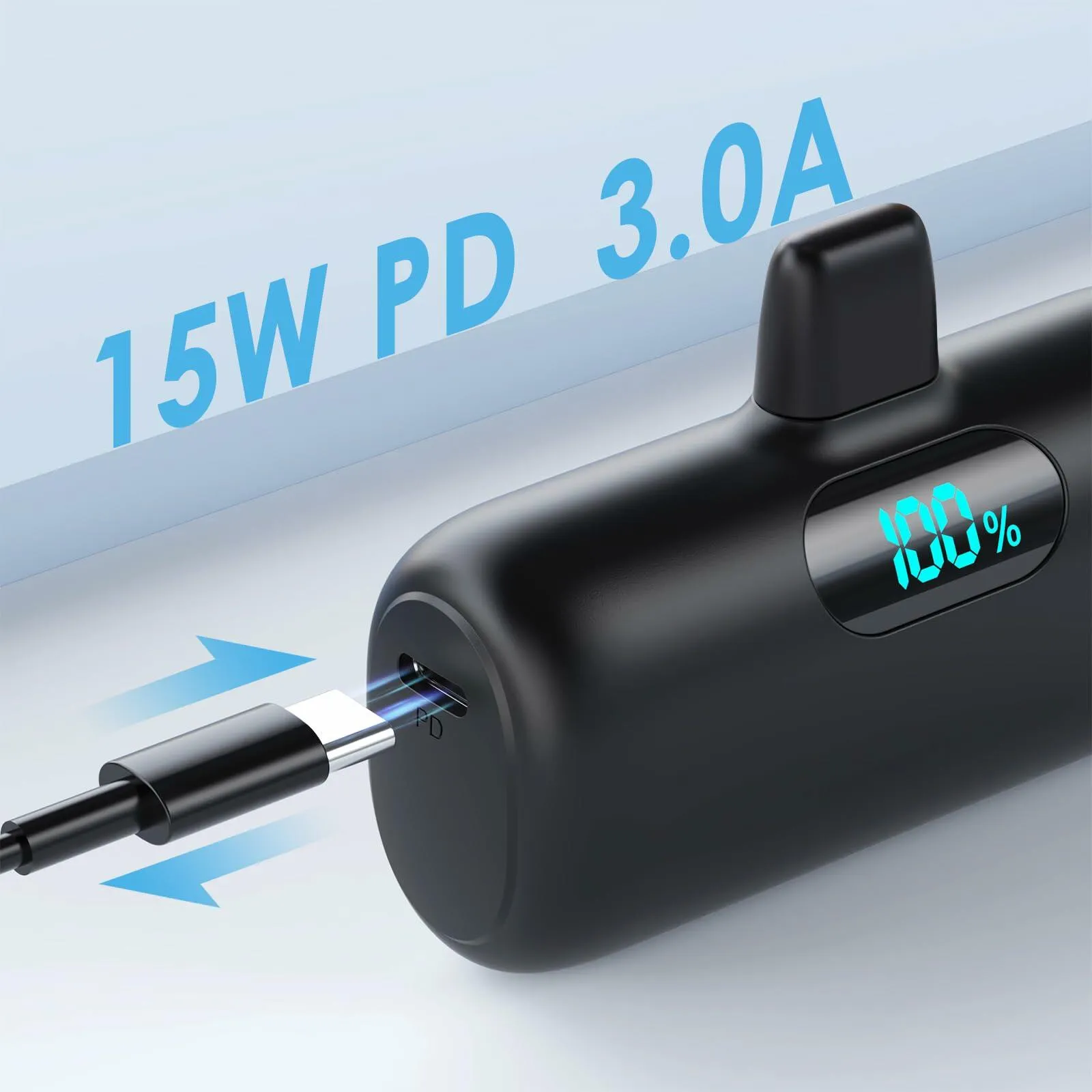 2-Pack Small Portable Chargers for iPhone, 5000mAh PD Fast Charging Power Bank