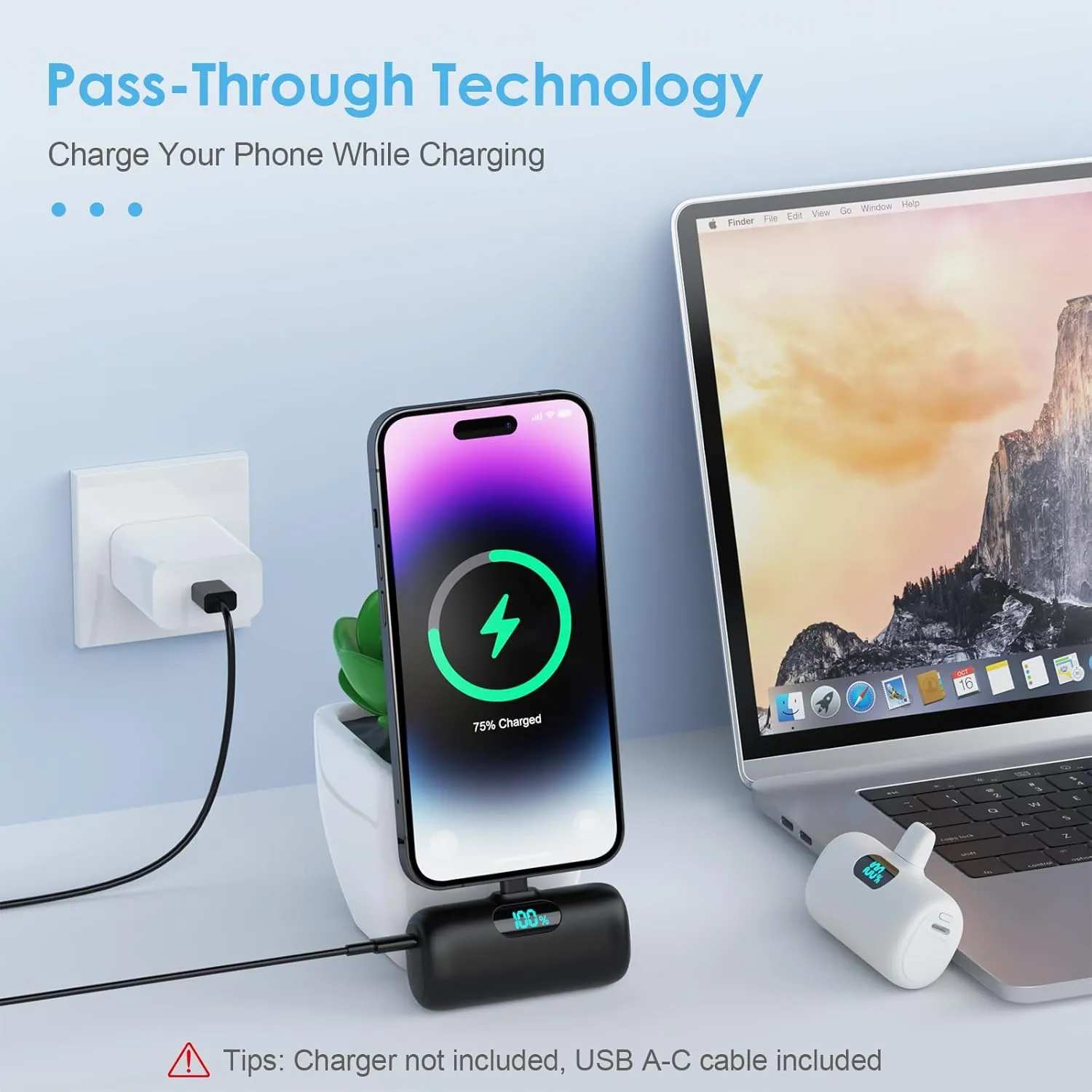 [2 Pack]Small Portable Charger for iPhone,Upgraded 5000mAh PD Fast Charging Power Bank,Cute Mini Portable Phone Charger Battery Pack Compatible with iPhone 14/14 Pro Max/13/13 Pro/12 Pro/11/XR/X/8 etc