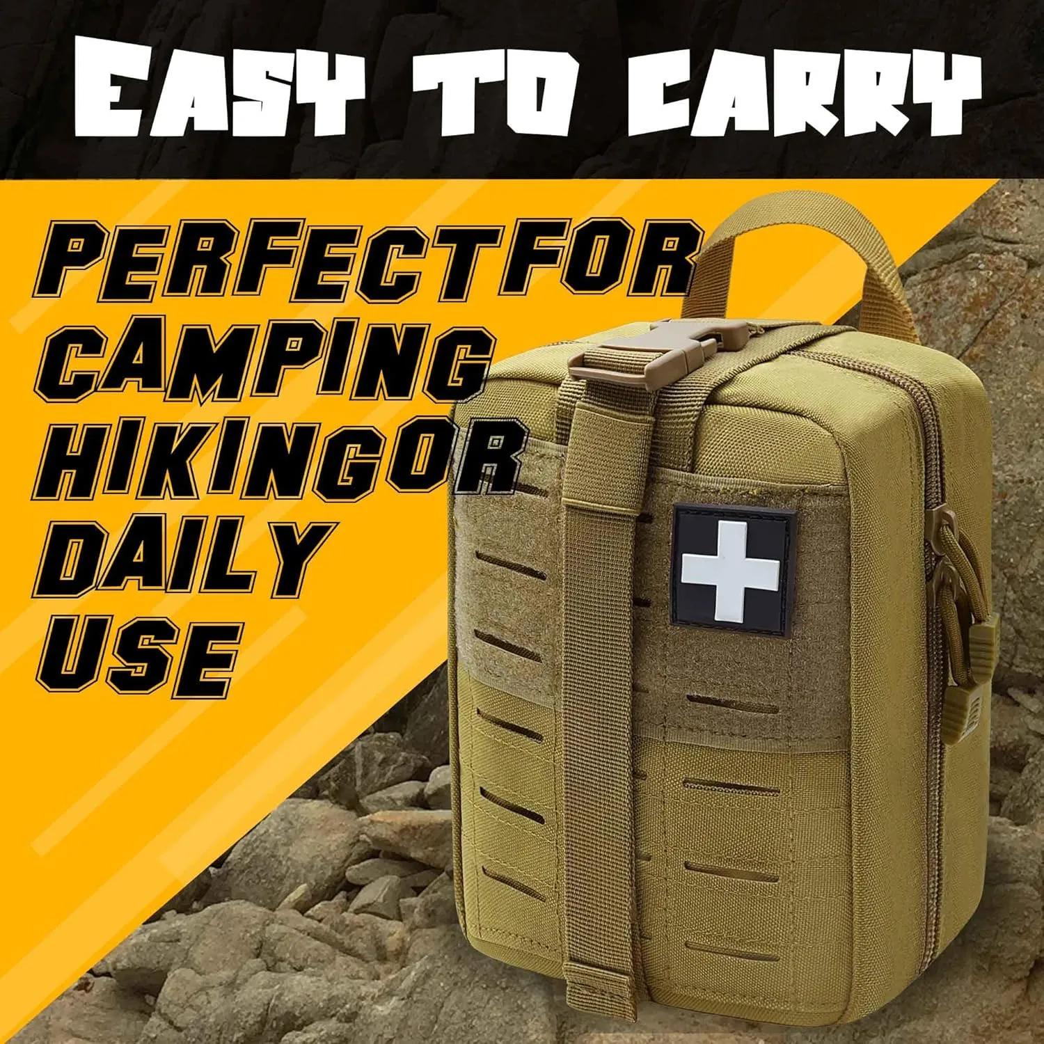 2 PCS Upgrade 1000D Laser Cut Molle IFAK Pouch Rip Away, Tactical First Aid Kit Medical Pouch for Duty Belt
