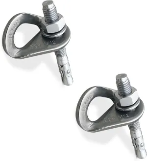 2 Set 304 Stainless Steel Climbing Anchor Bolt, 30KN Rock Climbing Bolt Hanger, Climb Fastening Bolt Safe Fixed Point, Rock Climbing Holds