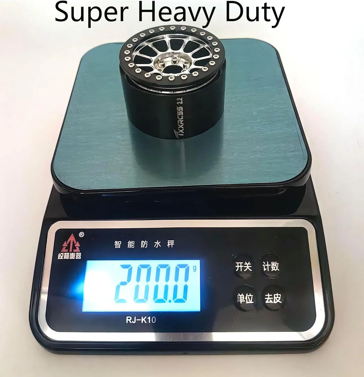 200g Super Heavy Duty RC 2.2 Beadlock Wheels 1/10 Crawler Upgrade RC Wheel 4pcs Rims Hub for Axial SCX10 Trx4m (Silver Black)