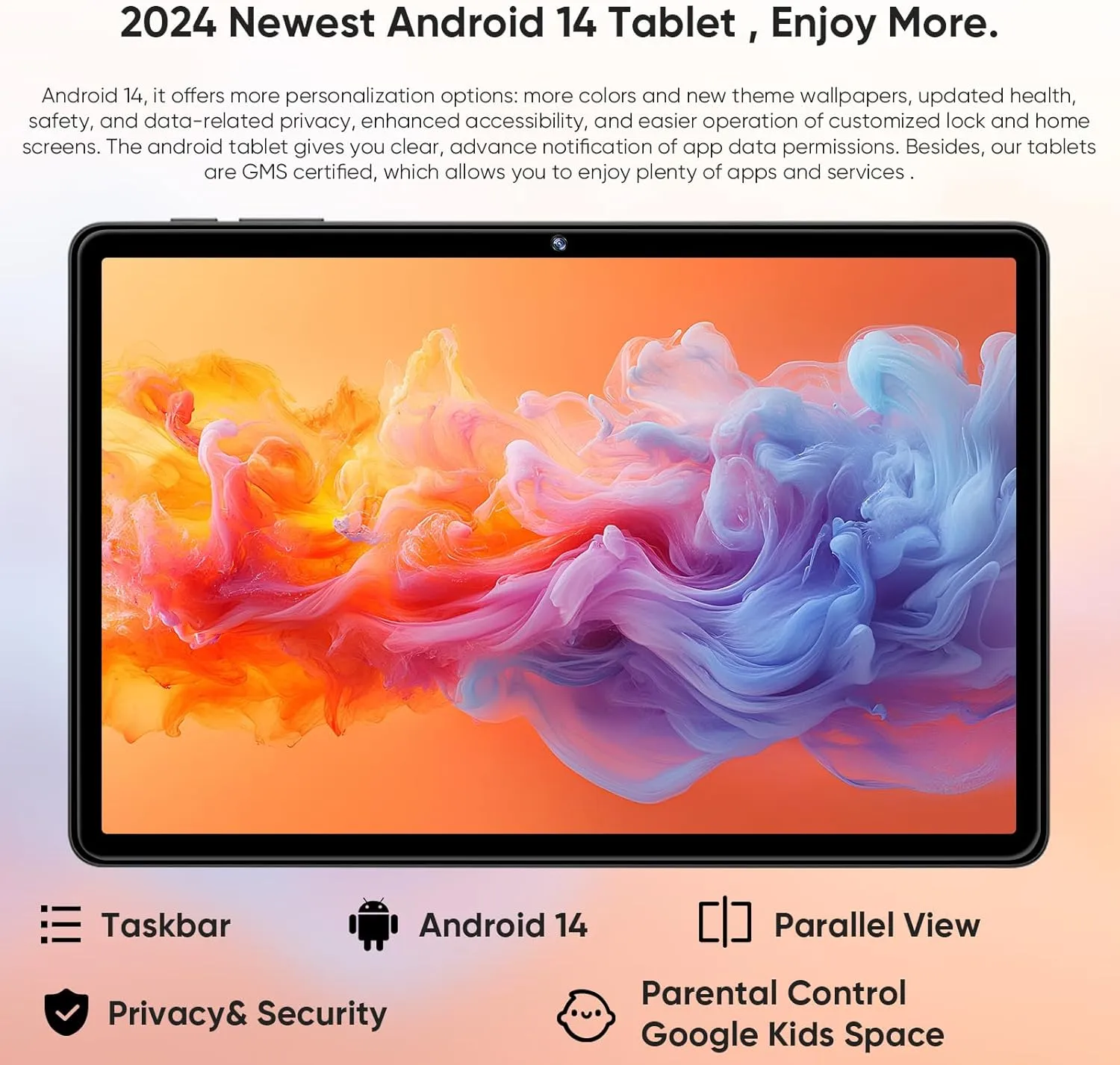2025 Upgraded Android 14 Tablet,11 inch Android Tablets,12GB 128GB 1TB Expand, Support Face Unlock 18W Fast Charging, Octa-Core, WiFi6, Dual Camera,8000mAh Battery, 2in1 Tablet with Keyboard