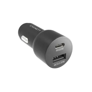 20W Dual Port Car Charger with 20W USB-C PD   20W QC 3.0