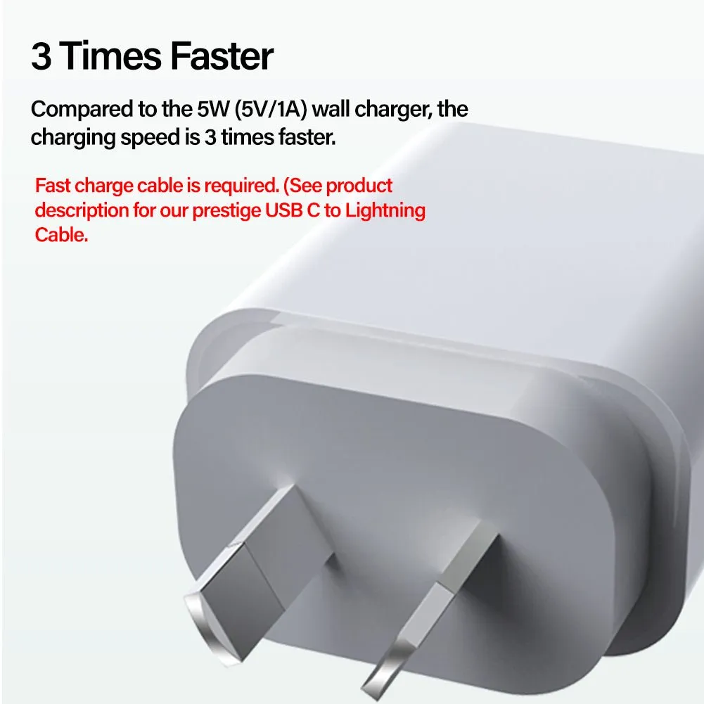 20W USB Type-C Dual Port PD Fast Charger Power Adapter