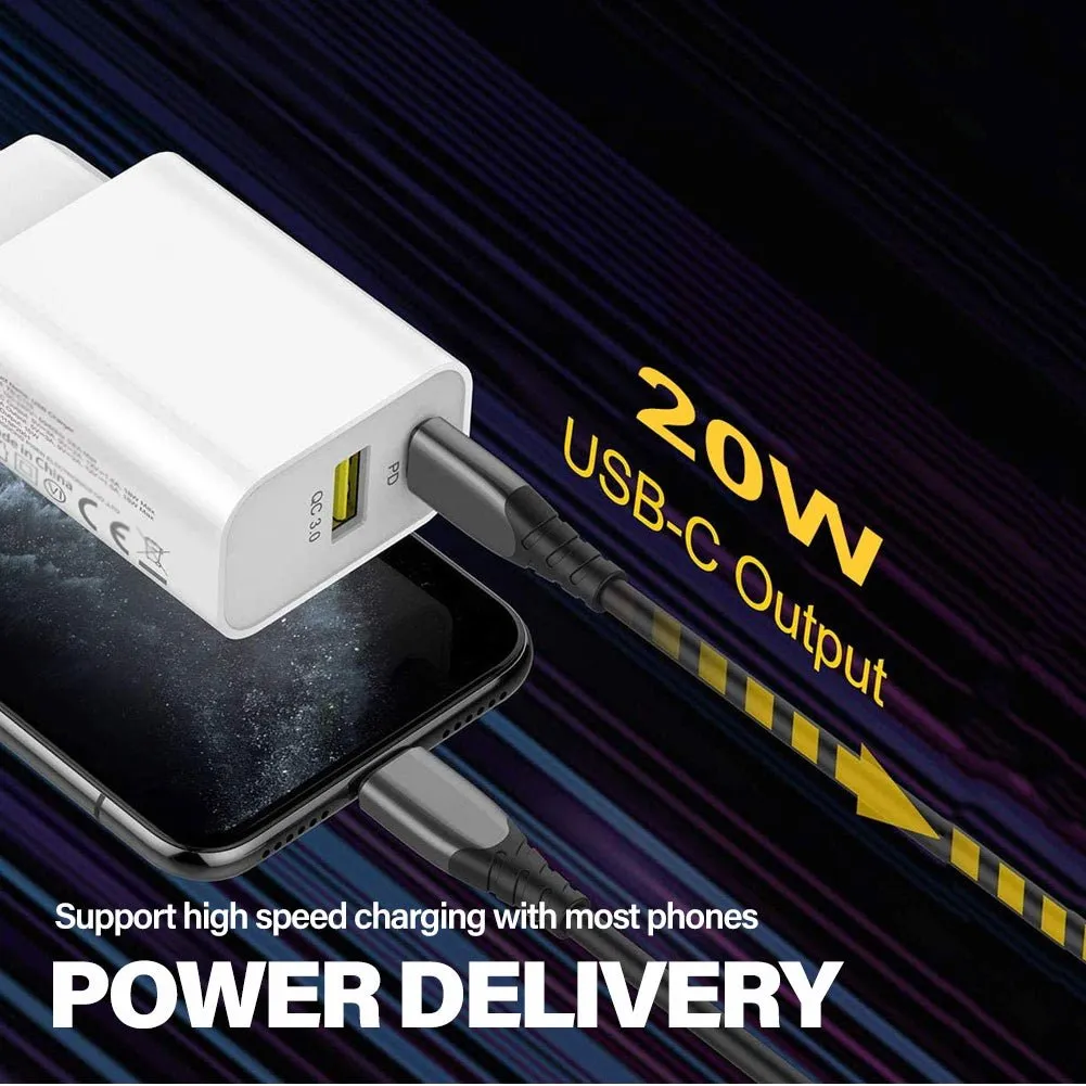 20W USB Type-C Dual Port PD Fast Charger Power Adapter
