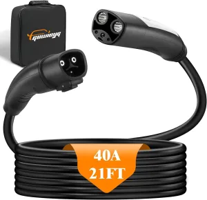 21FT NACS Extension Cord Max 40A NACS Charger Extension Cable for Model 3/Y/S/X, Compatible with All TSL Mobile Chargers or Wall Connectors