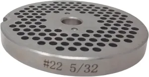 #22 5/32'' Reversible Meat Grinder Plate - Cozzini Cutlery Imports, Silver