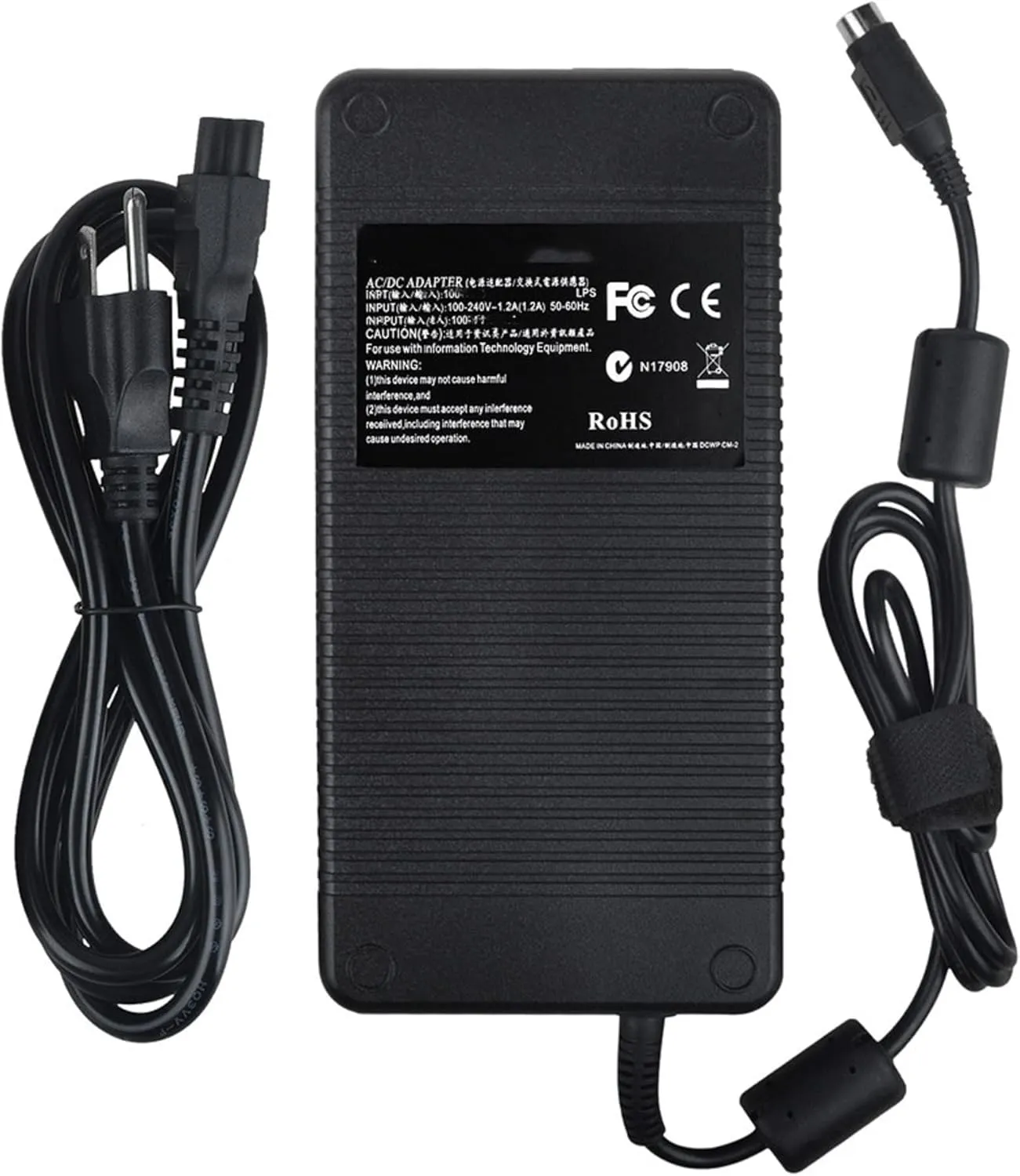 220W AC/DC Adapter for iBuyPower Battalion 101 D900F Charger DC Power Supply Cord Cable PS Charger PSU (4 Hole Female Plug)