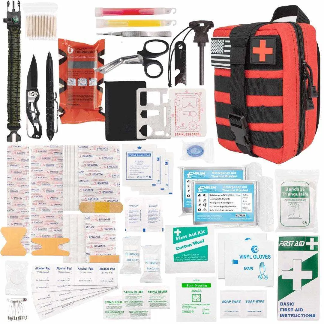 242 Piece First Aid Survival Kit with SWAT-T Tourniquet