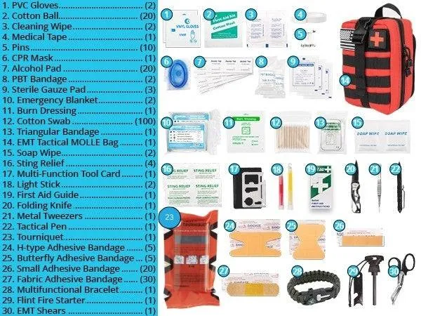 242 Piece First Aid Survival Kit with SWAT-T Tourniquet