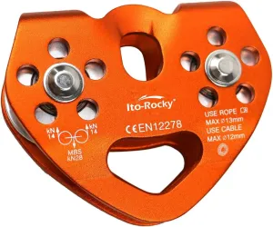 28KN Zipline Pulley & 26kN Micro Pulley CE Certified Tandem Pulley Trolley with Stainless Steel Ball Bearings for Rescue Lifting