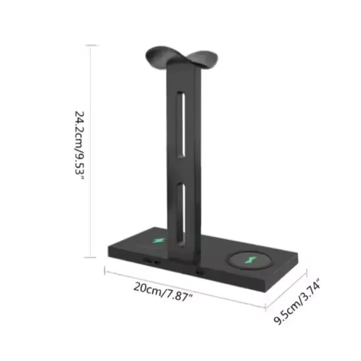 3-in-1 Headphone Stand & 15W Wireless Charger for iPhone, AirPods, iWatch