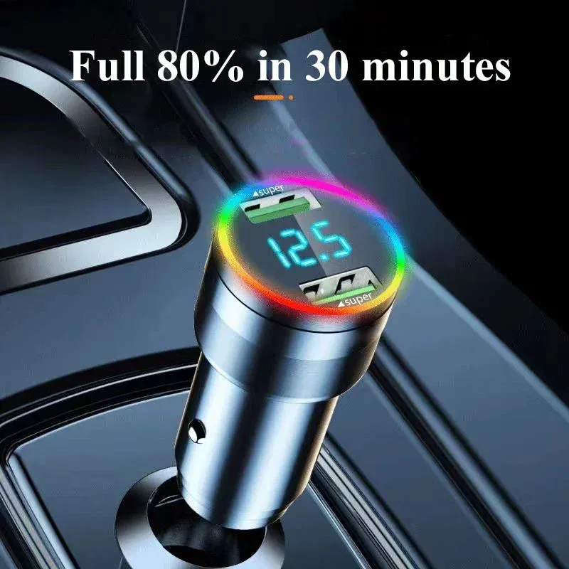 300W Dual Port USB Car Charger with LED Voltage Monitor