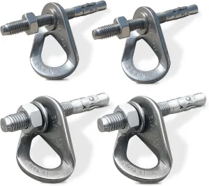 304 Stainless Steel Climbing Anchor Bolt, 25-30KN Rock Climbing Bolt Hanger, M10 and M12 Climb Fastening Bolt Safe Fixed Point, 4 Set Rock Climbing Holds