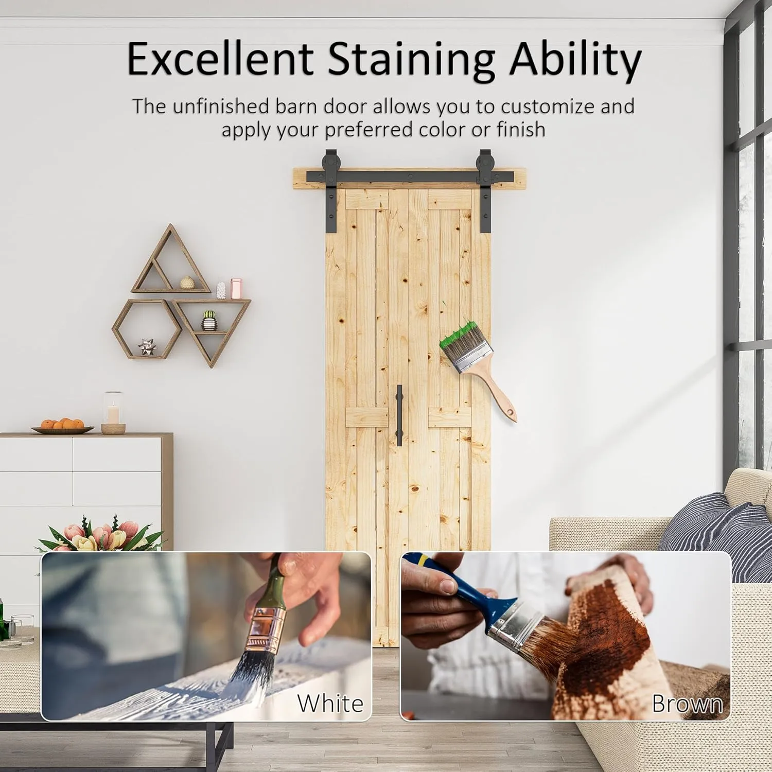 30" x 84" Bifold Barn Door,36" Bifold Barn Door Hardware Kit Included,Space-Saving Folding Design,Premium Bifold Door Enhancing Home Aesthetics(30 * 84-36)