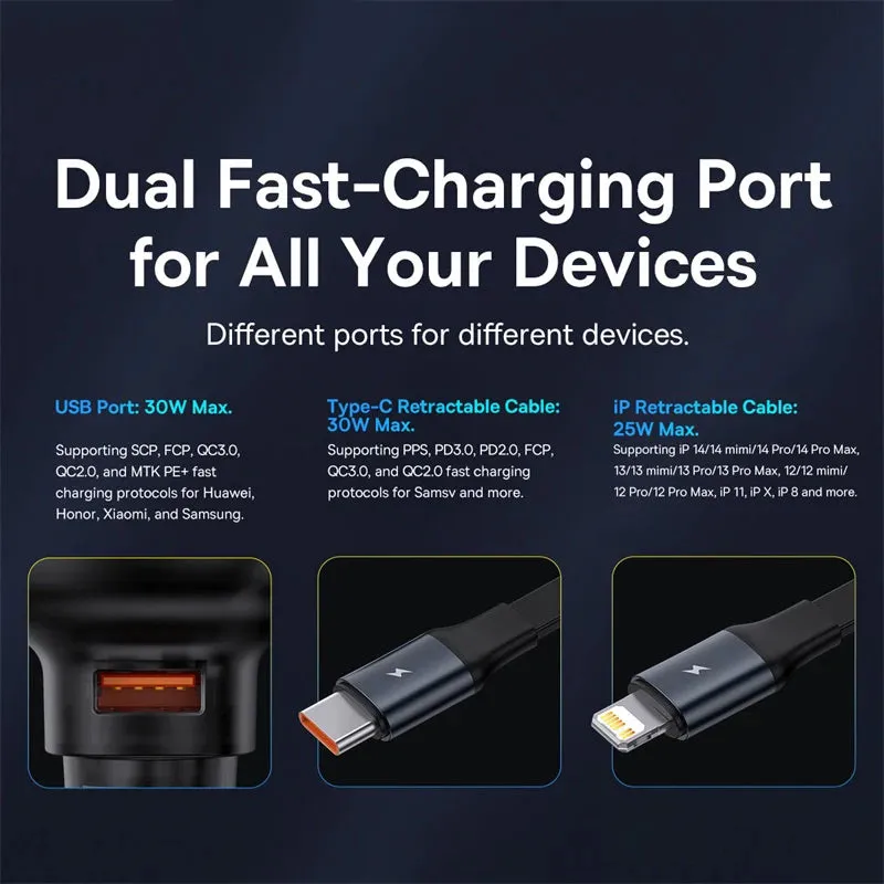 30W 2-in-1 Car Charger