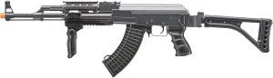 365 FPS DE Airsoft AK-47 AEG Rifle Side Folding Stock with Battery & Charger, Black
