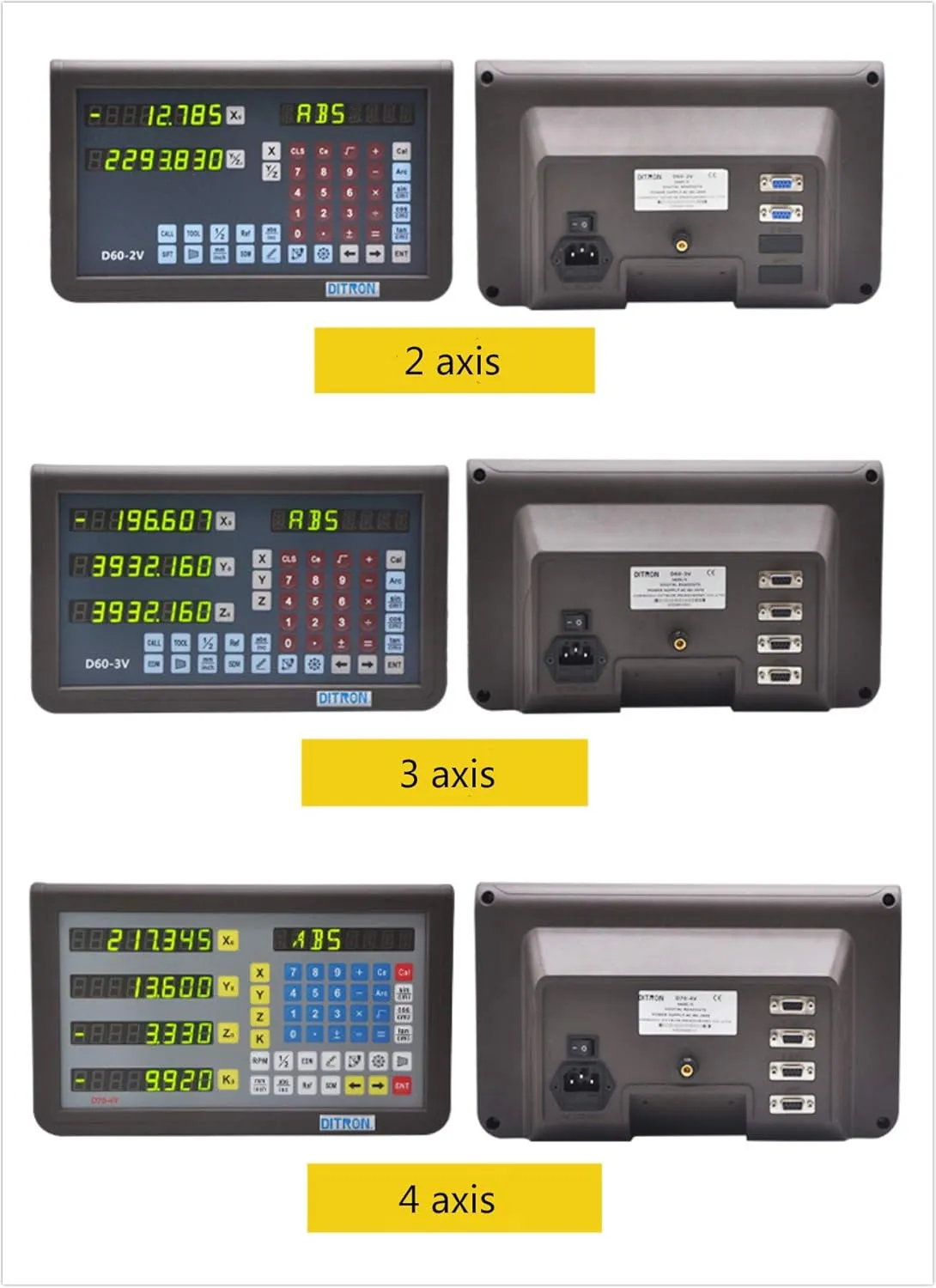 3Axis DRO Digital Readout Display Screen Metal Casing Multi-function for Linear Scale Magnetic Scale Rotary Encoder Lathe Milling Bridgeport Knee Milling Drill Machine