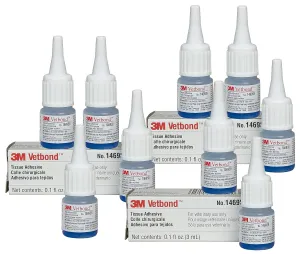 3M Vetbond Tissue Adhesive, 3ml Bottles w/MSDS (12 Bottles)