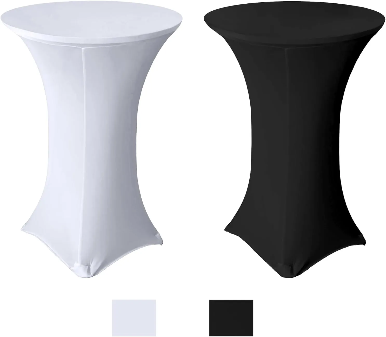 4 Pack 32x43 Inch White Spandex Cocktail Table Covers, Highboy Top Tablecloth, Round Fitted Tablecloth for Folding Tables, Stretch Cocktail Table Tablecloth for Party Wedding(32x43, 4PC White)