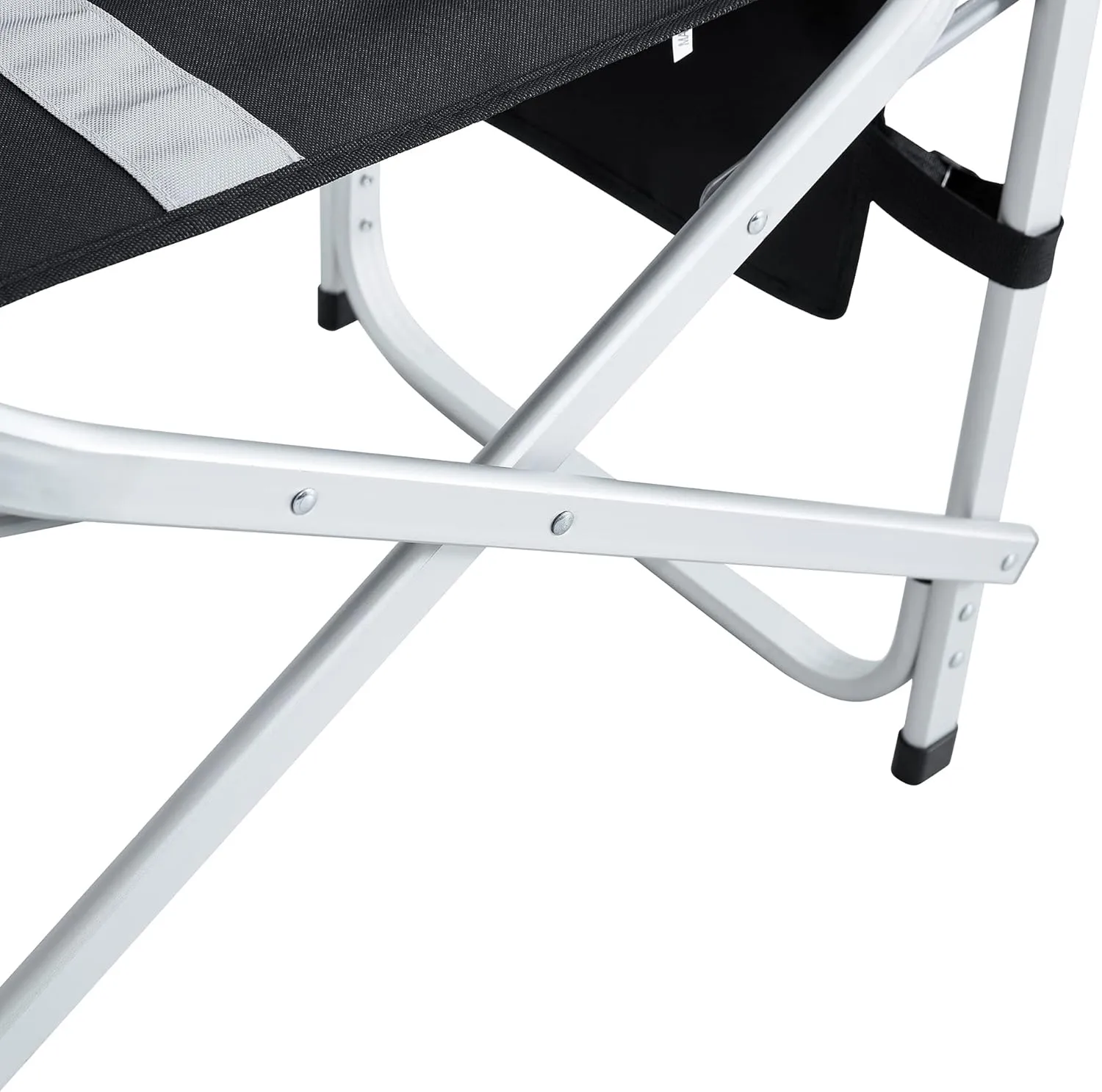 400LBS Folding Outdoor Chair with Side Table & Storage Pockets, Lightweight Aluminum Oversized Camping Chair for Fishing - Padded Seat/Armrests & Weather-Resistant Oxford Fabric (1, Black  Gray)