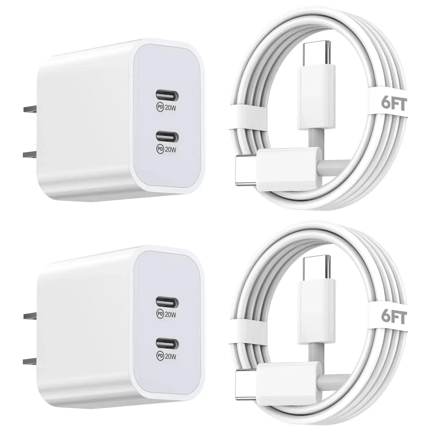 40W Dual Port iPhone 16 Charger   6FT Cable