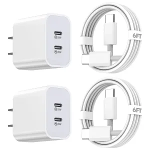40W Dual Port iPhone 16 Charger   6FT Cable