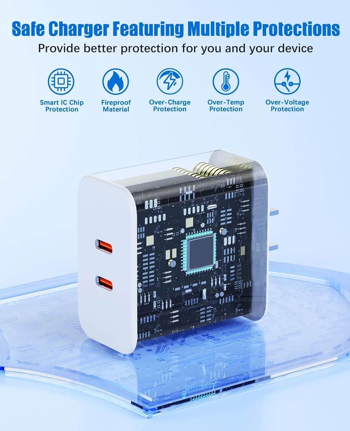 40W Fast Charger for iPhone 16 15 Pro Max Charger Fast Charging,2Pack Dual Port USB C Charging Block with 4Pack 6FT USB C to USB-C Charger Cord for iPhone 16 15 Plus/16 15 Pro Max/iPad Pro/Samsung S24