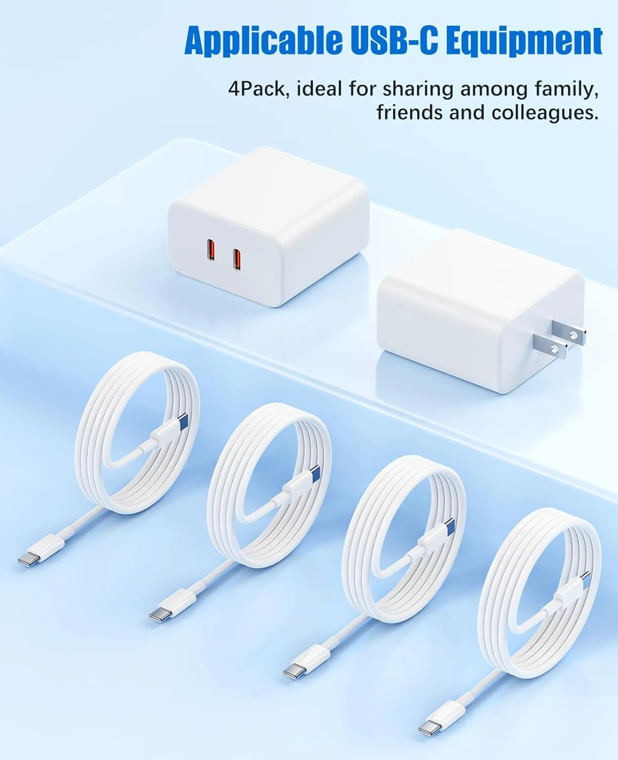 40W Fast Charger for iPhone 16 15 Pro Max Charger Fast Charging,2Pack Dual Port USB C Charging Block with 4Pack 6FT USB C to USB-C Charger Cord for iPhone 16 15 Plus/16 15 Pro Max/iPad Pro/Samsung S24
