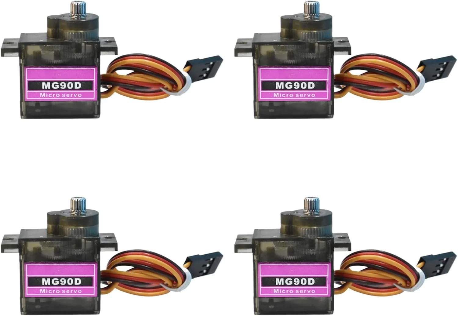 4Pcs MG90D 9g Digital Micro RC Servo Replace SG90, Full Metal Gear Mini Servos for Arduino DIY Project (360° Continuous Rotation)