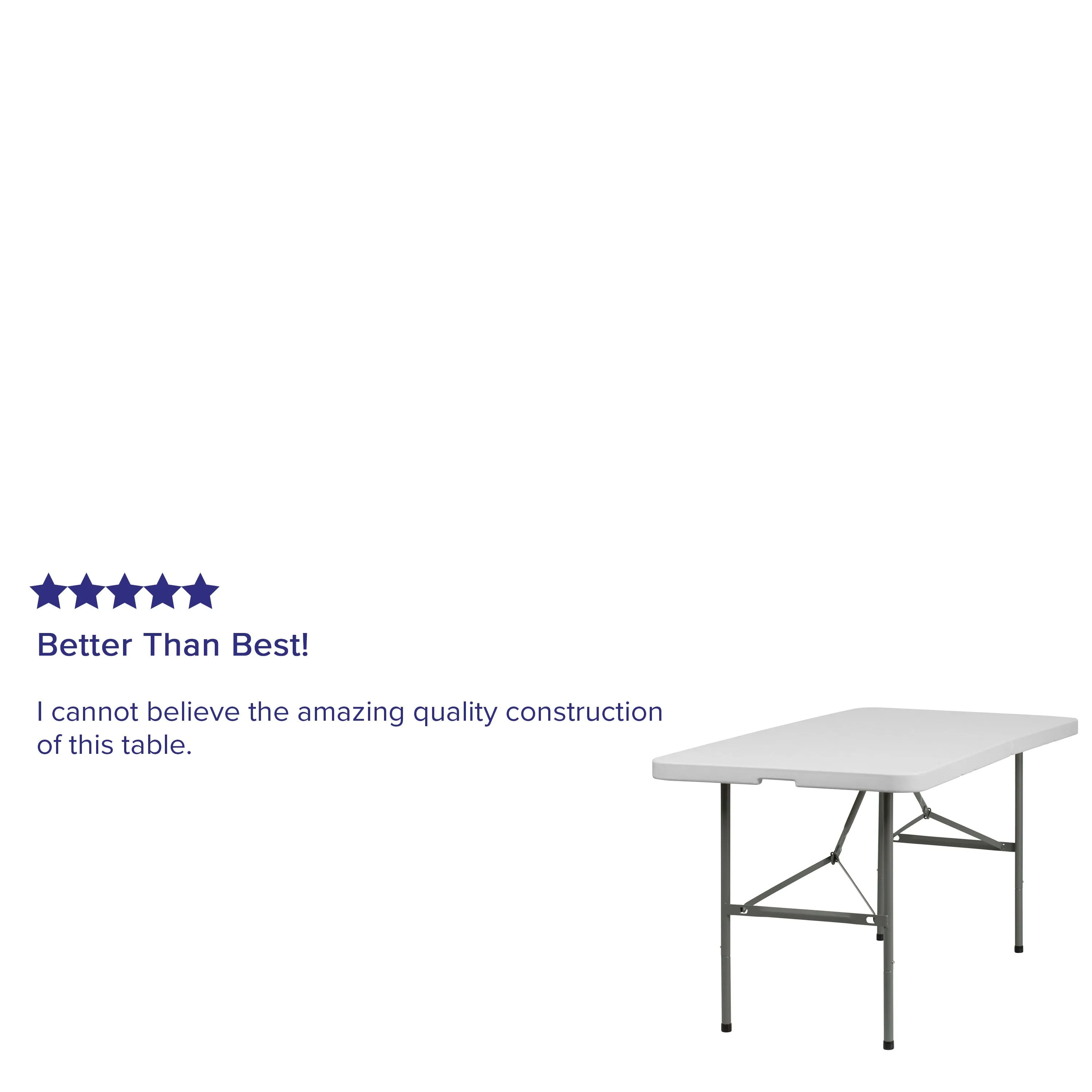 5-Foot Bi-Fold Plastic Folding Table