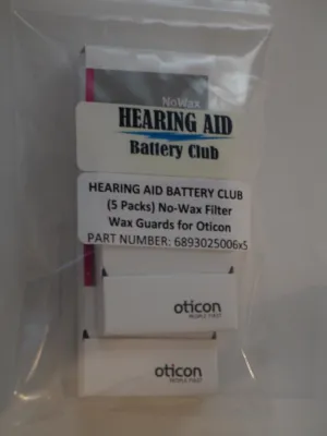 (5 Packs) Oticon No-Wax Filter Replacement Kit
