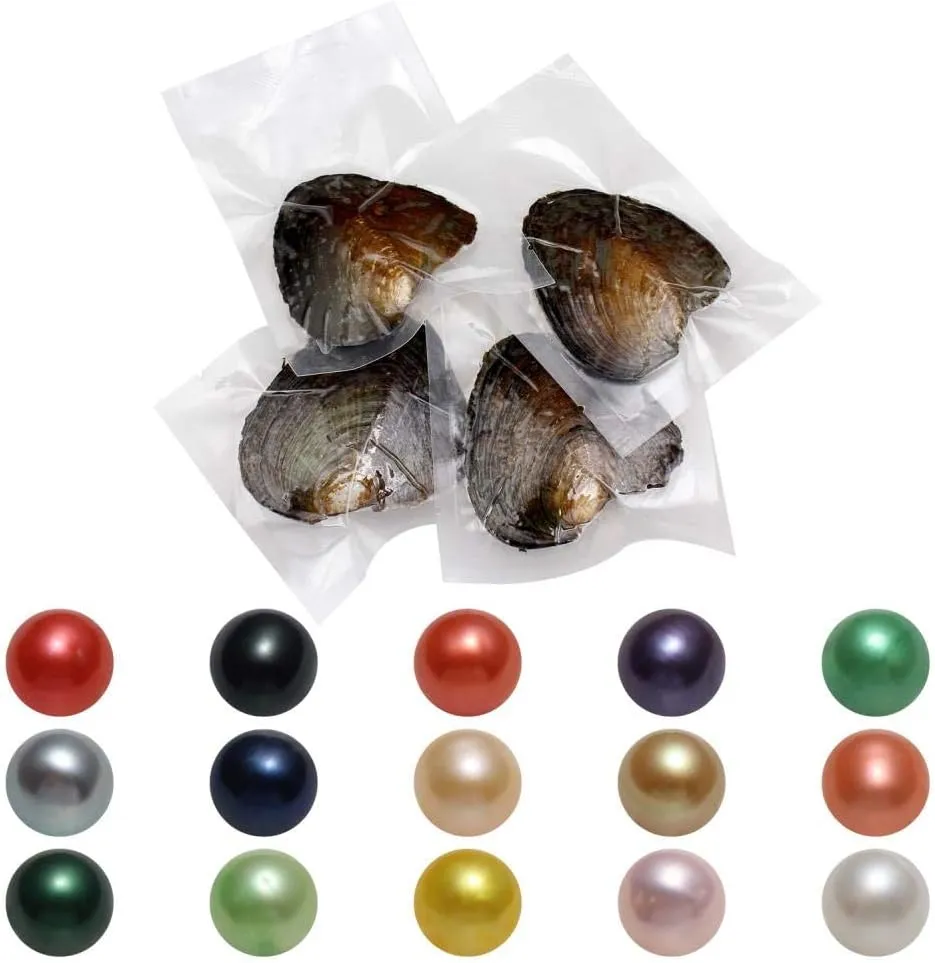 50 PC Freshwater Oyster with Pearls Inside Round Pearls Oysters Bulk 7-8mm Love Wish Pearl Party Kids Activity Birthday Gift