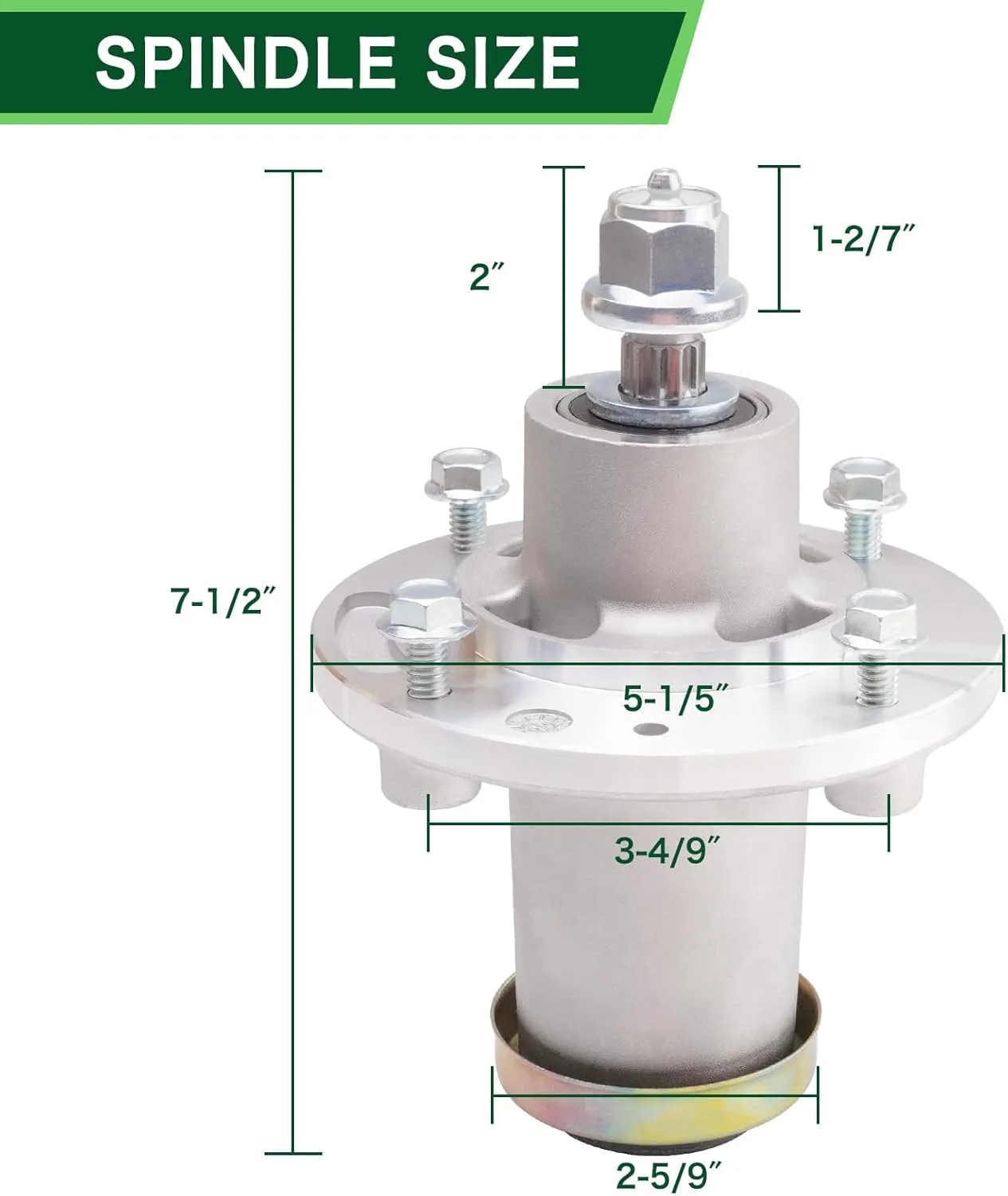 539112170 Spindle Assembly with 153535 173436 Spindle Pulley for Husq Varna 48" 52" 61" Mower Deck Compatible with Husq Varna MZ5225 RZ4824f MZ52 MZ 5226 Lawn Mower